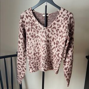 Mystree Leopard Print Sweater - Brown